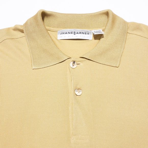Jhane Barnes Other - Vintage Jhane Barnes Silk Polo Shirt Men's XL Golden Yellow Knit Short Sleeve